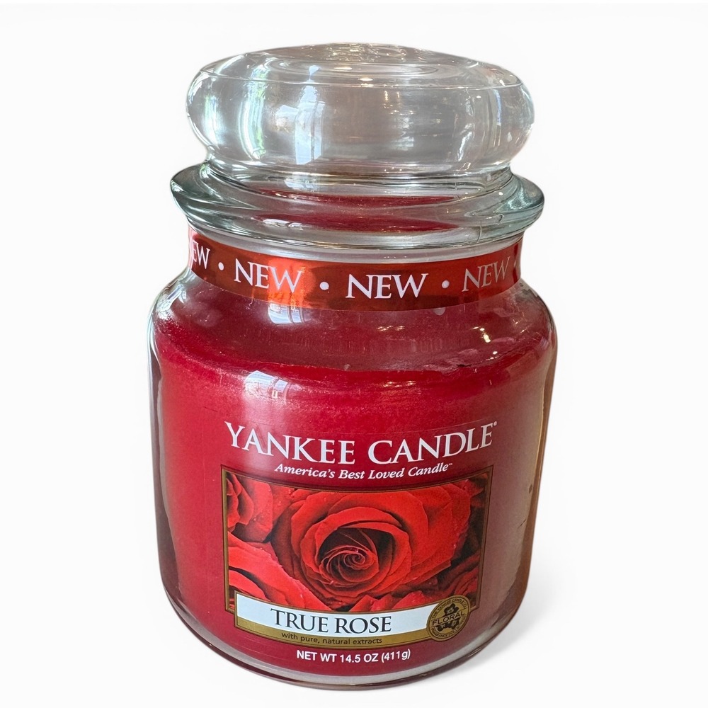 NEW Yankee Candle Retired Fragrance True Rose Jar Candle 14.5 oz Red